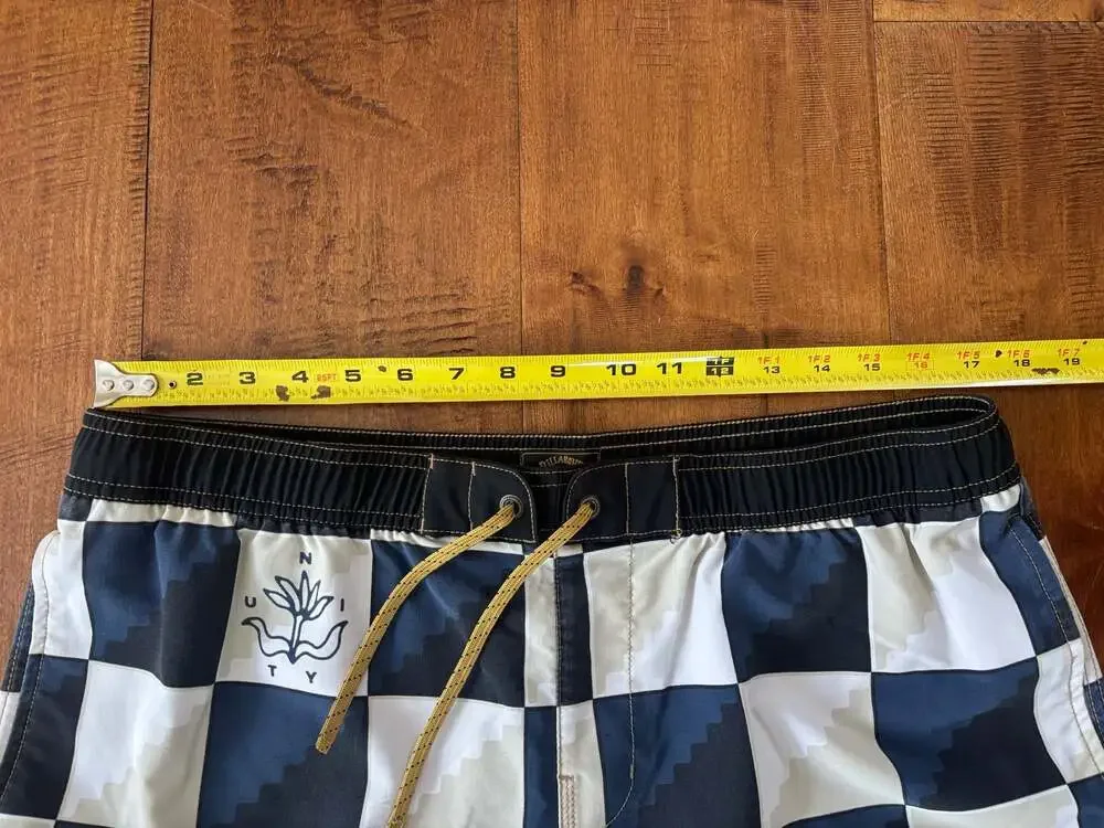 Billabong x Wrangler Checkerboard Print Swim Board Shorts Mens XL